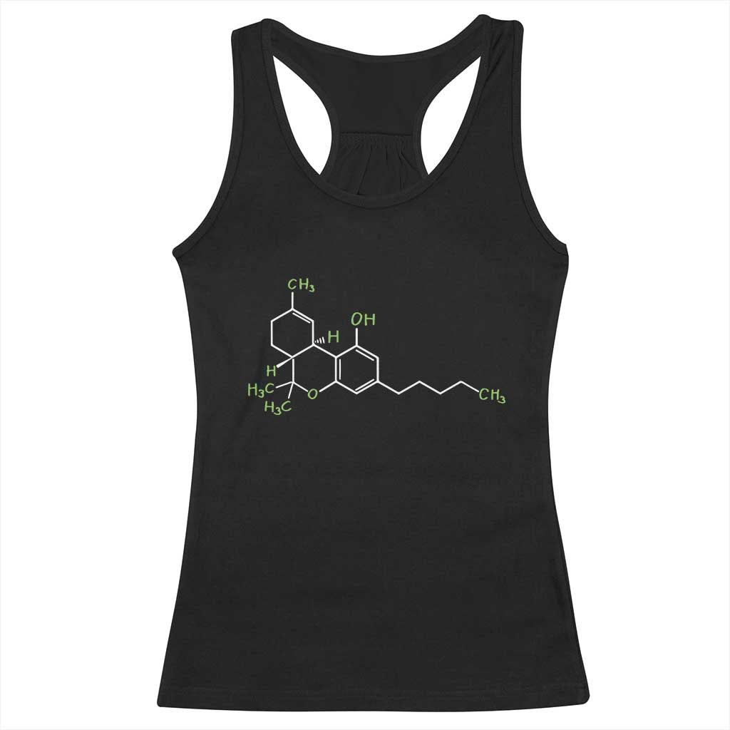 Marijuana Racerback Tank Top Cannabis Weed Pot Molecule THC Stoner Gift