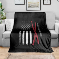 American Flag Drumsticks Throw Blanket USA Drummers Vintage Drum Sticks - Wonder Print Shop