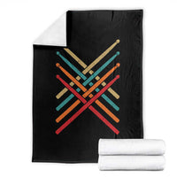 Retro Vintage Drummer Throw Blanket 70s 80s Distressed Drum Sticks - Wonder Print Shop