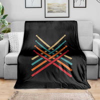 Retro Vintage Drummer Throw Blanket 70s 80s Distressed Drum Sticks - Wonder Print Shop