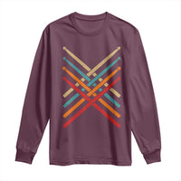 Retro Vintage Drummer Long Sleeve Shirt 70s 80s Distressed Drum Sticks - Wonder Print Shop
