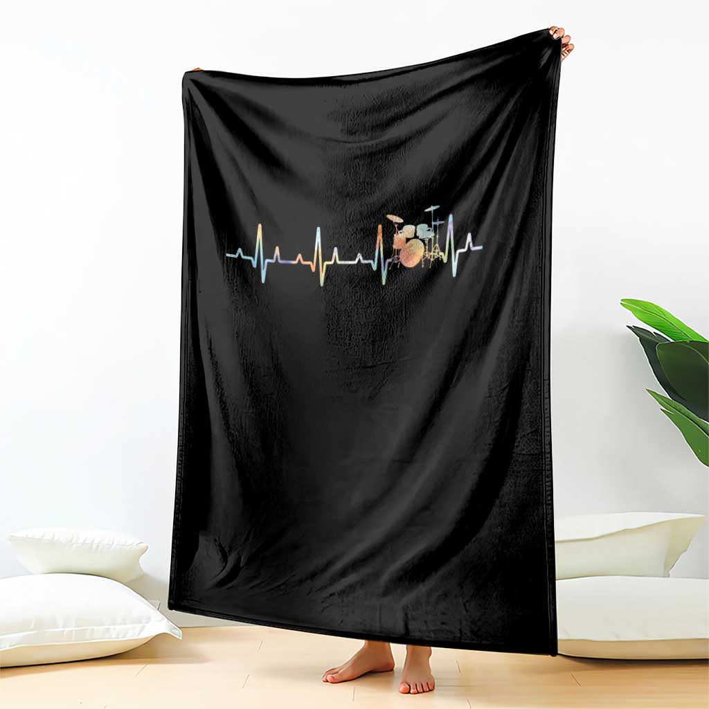 Drums Heartbeat Throw Blanket Drummer Percussionist Silhouette - Wonder Print Shop