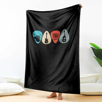 Guitar Pick Throw Blanket Retro Music Instrument - Wonder Print Shop