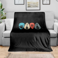 Guitar Pick Throw Blanket Retro Music Instrument - Wonder Print Shop