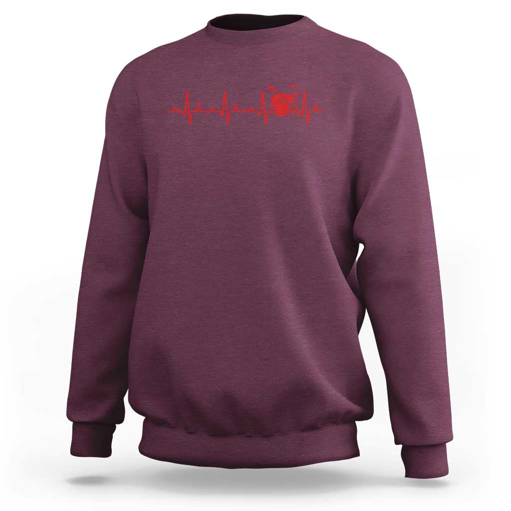 Drums Heartbeat Sweatshirt Drummer Percussionist - Wonder Print Shop