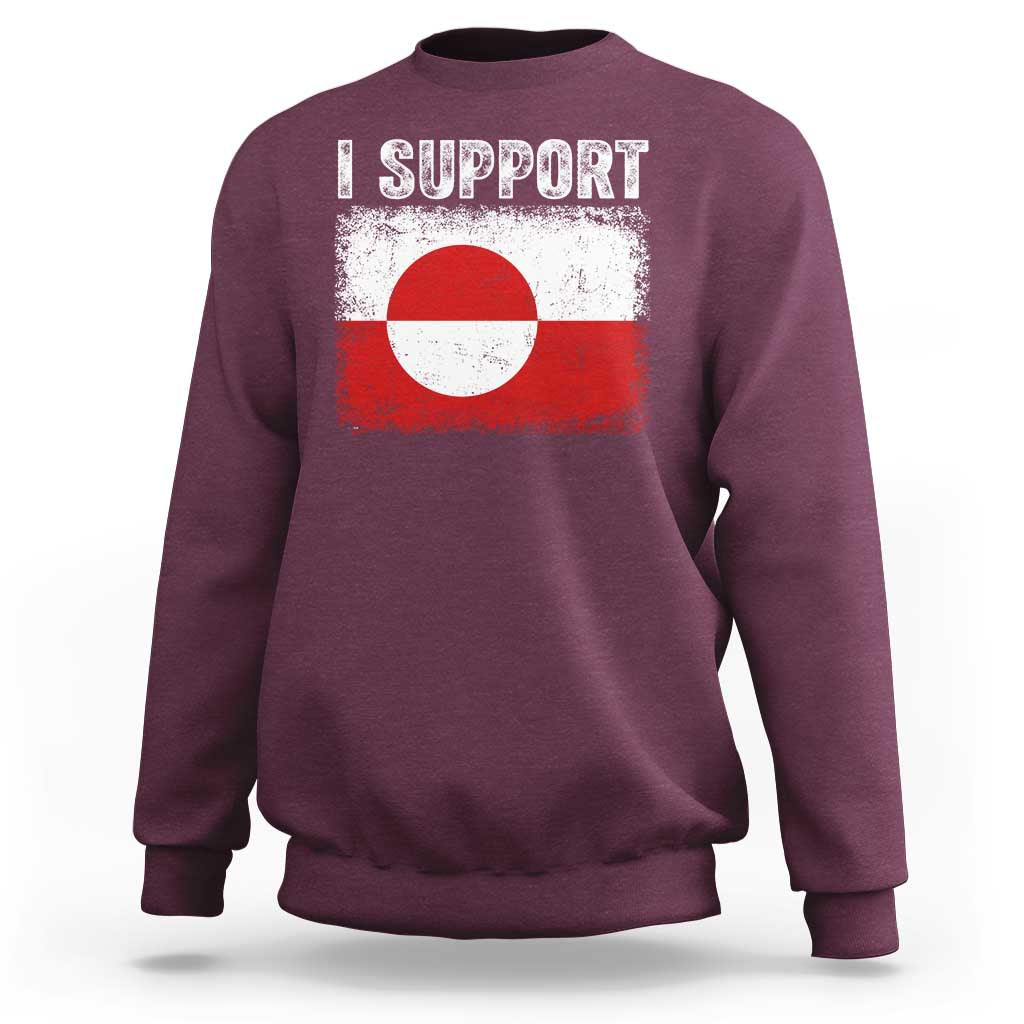 I Support Greenland Sweatshirt Grunge Flag