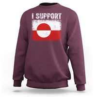 I Support Greenland Sweatshirt Grunge Flag