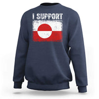 I Support Greenland Sweatshirt Grunge Flag