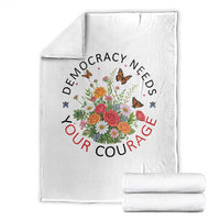 Pro Democracy Throw Blanket Human Rights Our Rage Protest Floral FDT