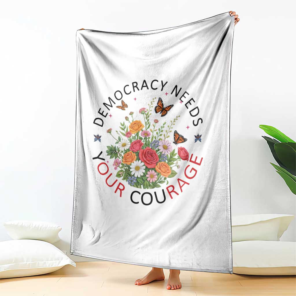 Pro Democracy Throw Blanket Human Rights Our Rage Protest Floral FDT