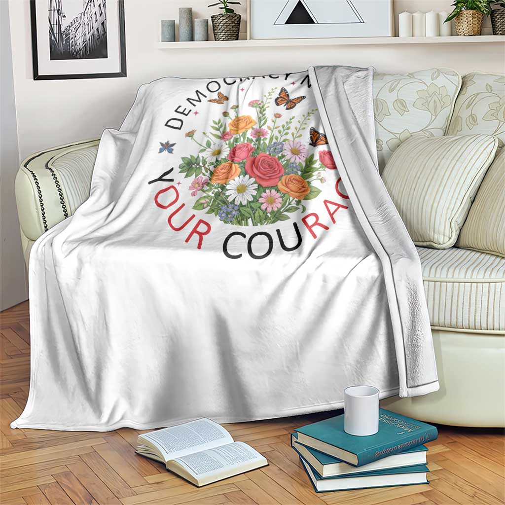 Pro Democracy Throw Blanket Human Rights Our Rage Protest Floral FDT