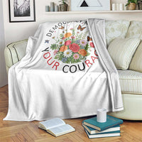Pro Democracy Throw Blanket Human Rights Our Rage Protest Floral FDT