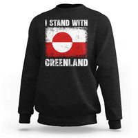 I Stand With Greenland Sweatshirt Grunge Flag