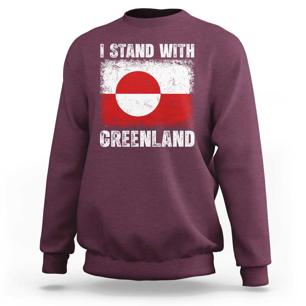 I Stand With Greenland Sweatshirt Grunge Flag