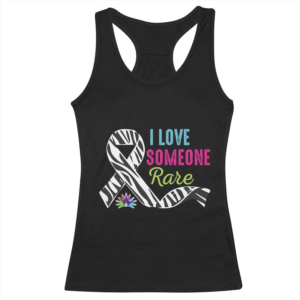 Rare Disease Awereness Racerback Tank Top I Love Someone Rare Zebra Ribbon