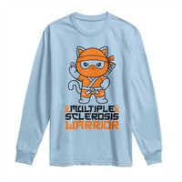 Multiple Sclerosis Awareness Long Sleeve Shirt Orange Ribbon MS Warrior Ninja