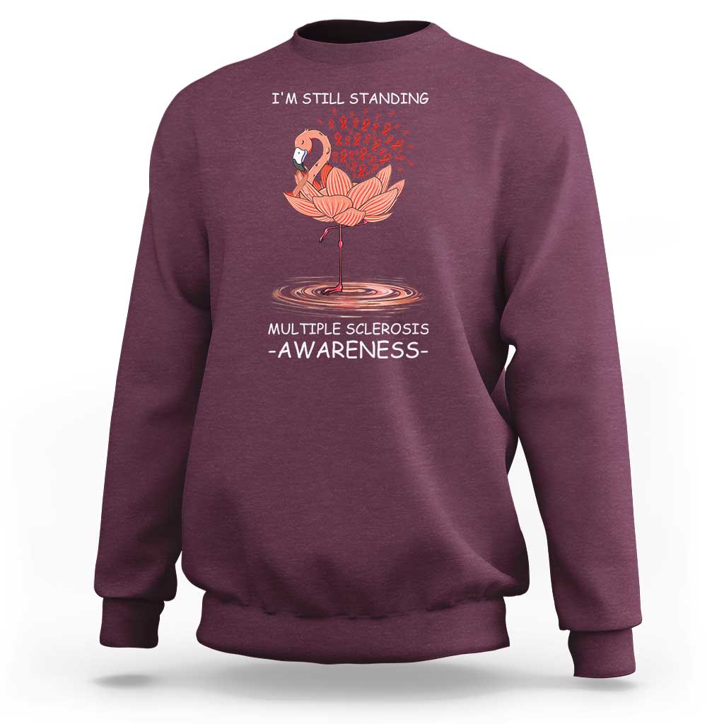 Multiple Sclerosis Survivor Sweatshirt Fight MS Orange Ribbon