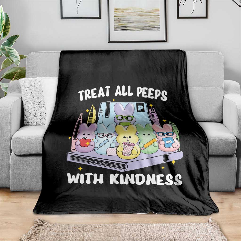 Teachers Easter Throw Blanket Treat All Peeps With Kindness - Wonder Print Shop