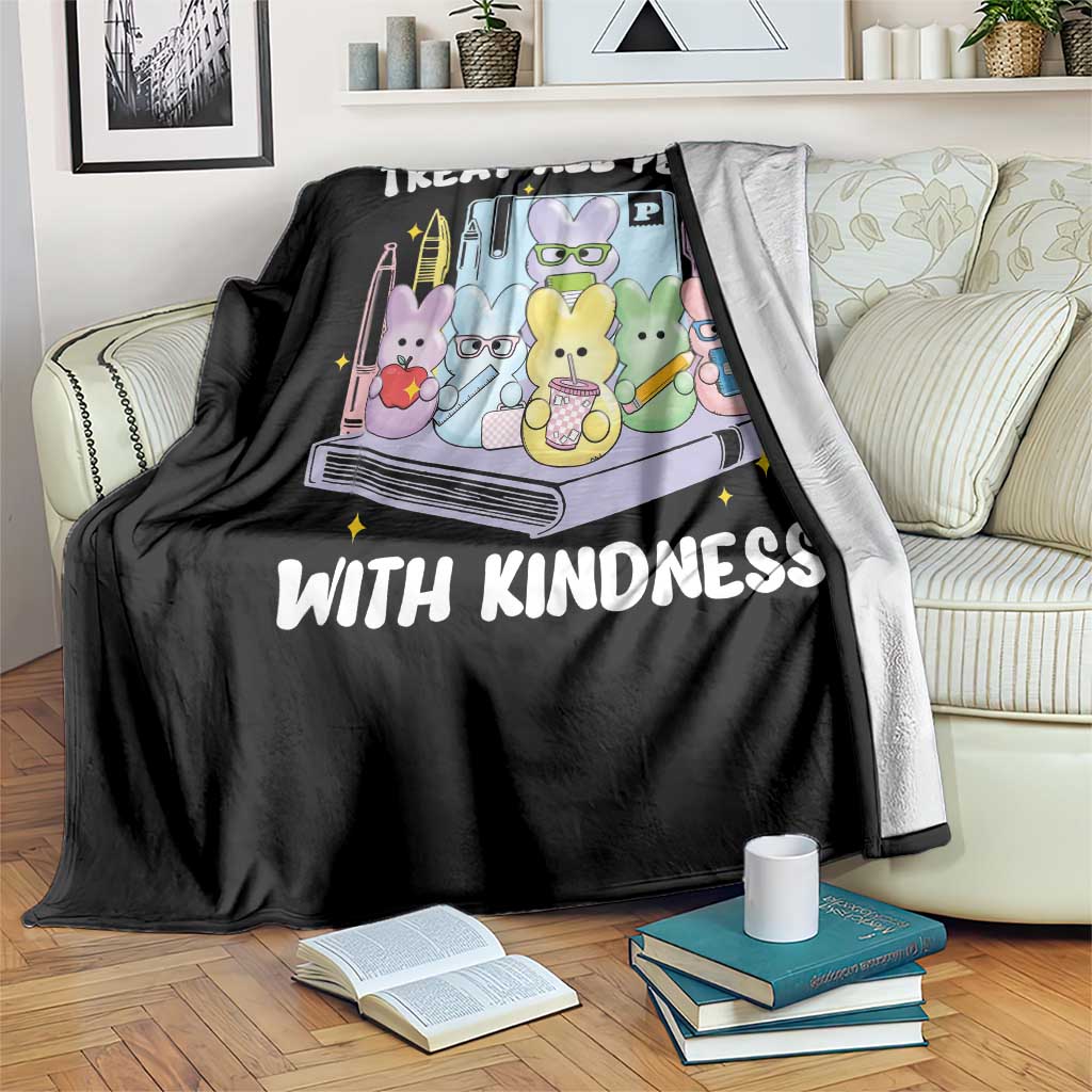 Teachers Easter Throw Blanket Treat All Peeps With Kindness - Wonder Print Shop