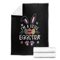 Funny Easter Throw Blanket Im A Little Eggstra Bunny Cute Kids Toddler - Wonder Print Shop