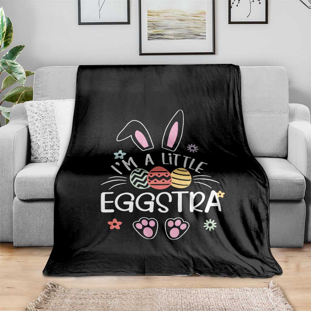 Funny Easter Throw Blanket Im A Little Eggstra Bunny Cute Kids Toddler - Wonder Print Shop
