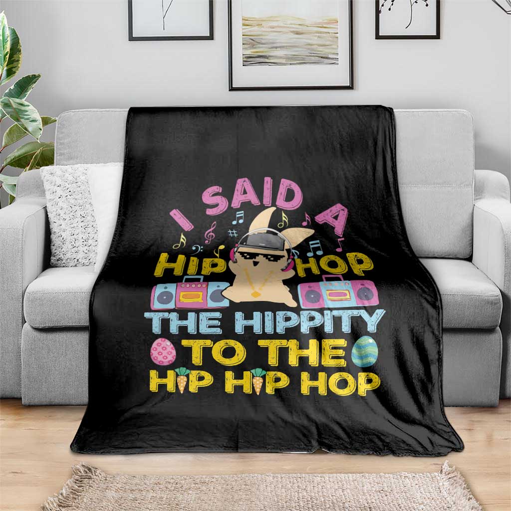 Funny Hip Hop Hippity Easter Bunny Throw Blanket - Wonder Print Shop