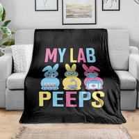 Easter Lab Tech Throw Blanket Cute Bunny My Lab Peeps - Wonder Print Shop