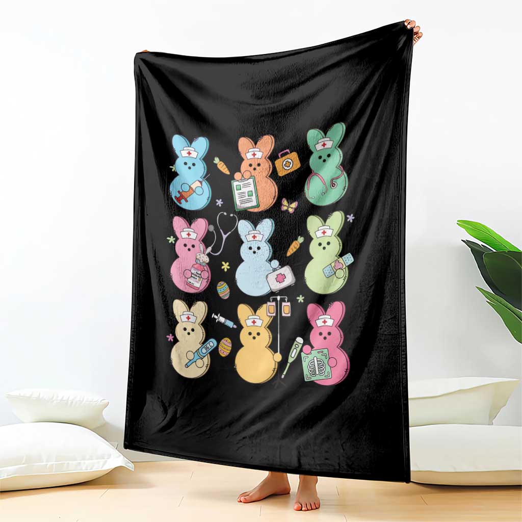 Easter Nurse Bunny Throw Blanket Funny Nursing Easter Spring Nurse Gift - Wonder Print Shop