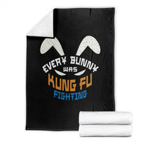 Every Bunny Was Kung Fu Fighting Throw Blanket Funny Easter Vintage Rabbit Face
