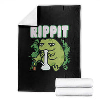Rippit Frog Meme Throw Blanket Funny Stoner Bong Rip - Wonder Print Shop