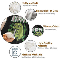 Rippit Frog Meme Throw Blanket Funny Stoner Bong Rip - Wonder Print Shop