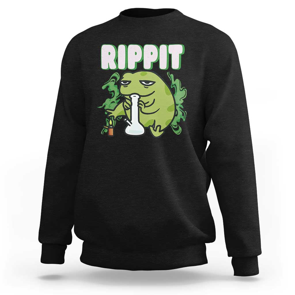 Rippit Frog Meme Sweatshirt Funny Stoner Bong Rip - Wonder Print Shop