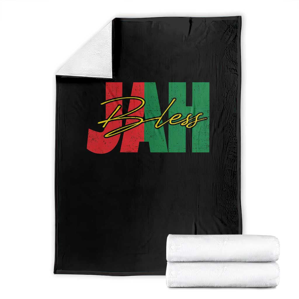 Rastafarian Jah Bless Throw Blanket Retro Reggae Rastafari Jamaica Rasta - Wonder Print Shop
