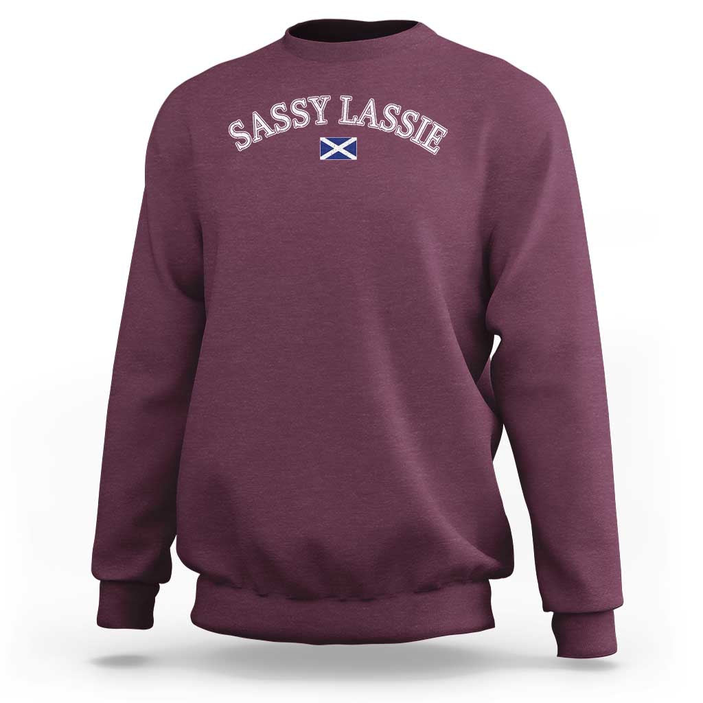 Sassy Lassie Scotland Flag Sweatshirt Funny Scottish Pride Heritage Gift