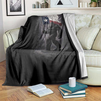 Bigfoot Texas Throw Blanket Forest Sasquatch Loves Rock On Hand Texas Flag - Wonder Print Shop