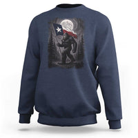 Bigfoot Texas Sweatshirt Forest Sasquatch Loves Rock On Hand Texas Flag - Wonder Print Shop