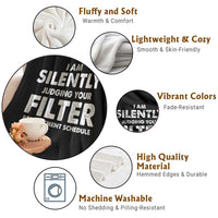 HVAC Tech Graphic Throw Blanket I Am Silently Judging Your Filter Replacement Schedule