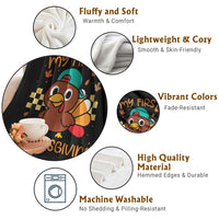 My First Thanksgiving Throw Blanket Funny Newborn Thanksgiving Turkey Boys - Wonder Print Shop
