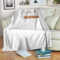 Dancing Skeleton Throw Blanket Retro Halloween Party Pumpkin Fall Season - Wonder Print Shop