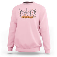Dancing Skeleton Sweatshirt Retro Halloween Party Pumpkin Fall Season - Wonder Print Shop