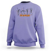 Dancing Skeleton Sweatshirt Retro Halloween Party Pumpkin Fall Season - Wonder Print Shop