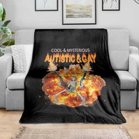 Autistic And Gay Skeleton Explosion Throw Blanket - Wonder Print Shop