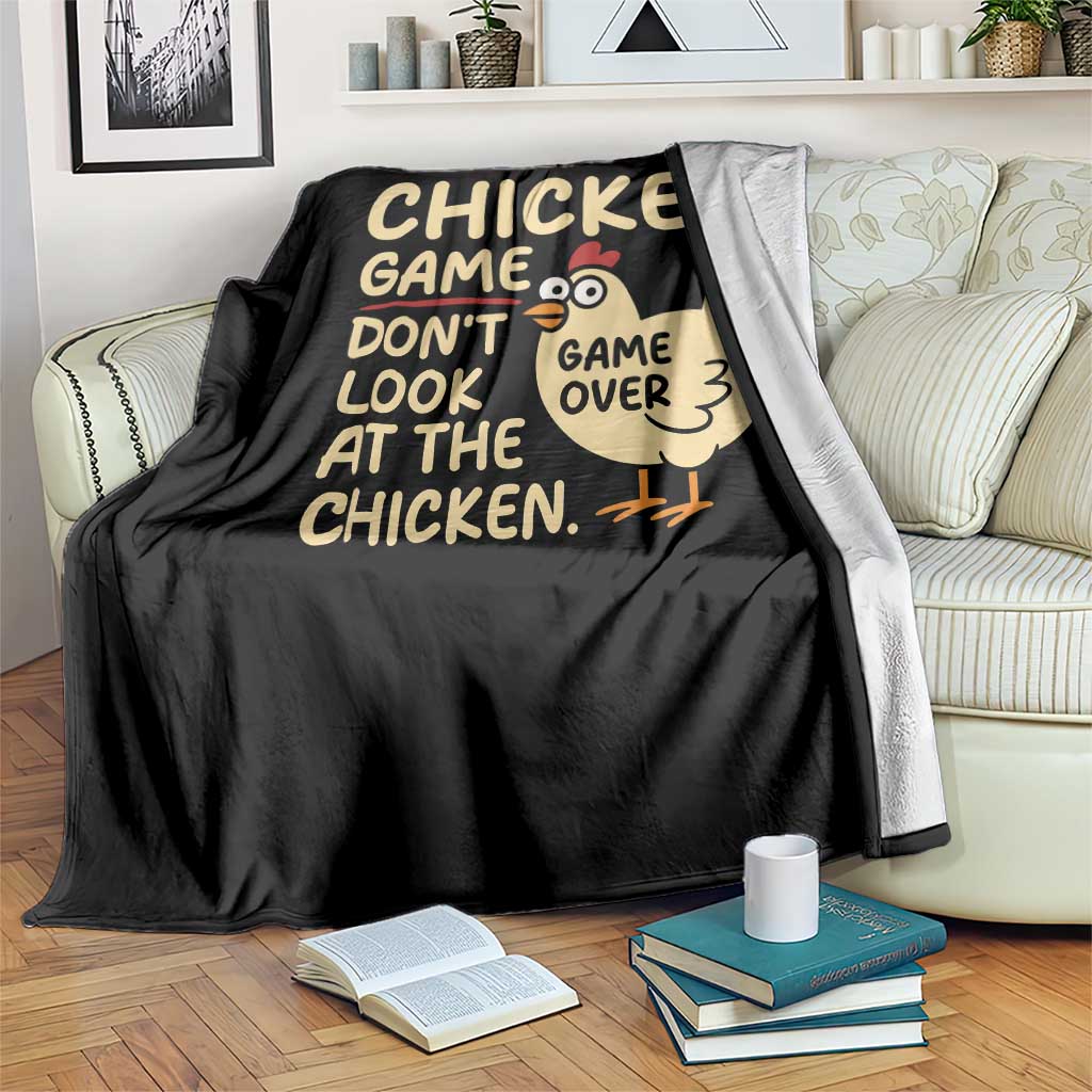 Funny Chicken Game Dont Look At The Chicken Throw Blanket - Wonder Print Shop