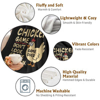 Funny Chicken Game Dont Look At The Chicken Throw Blanket - Wonder Print Shop
