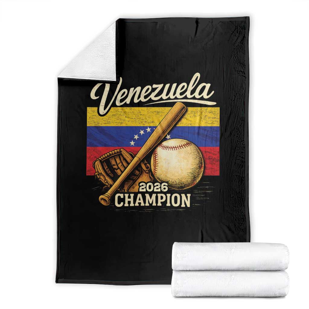 Venezuela Baseball 2026 Throw Blanket Champions Vintage Venezuelan Flag Baseball Fan Gift