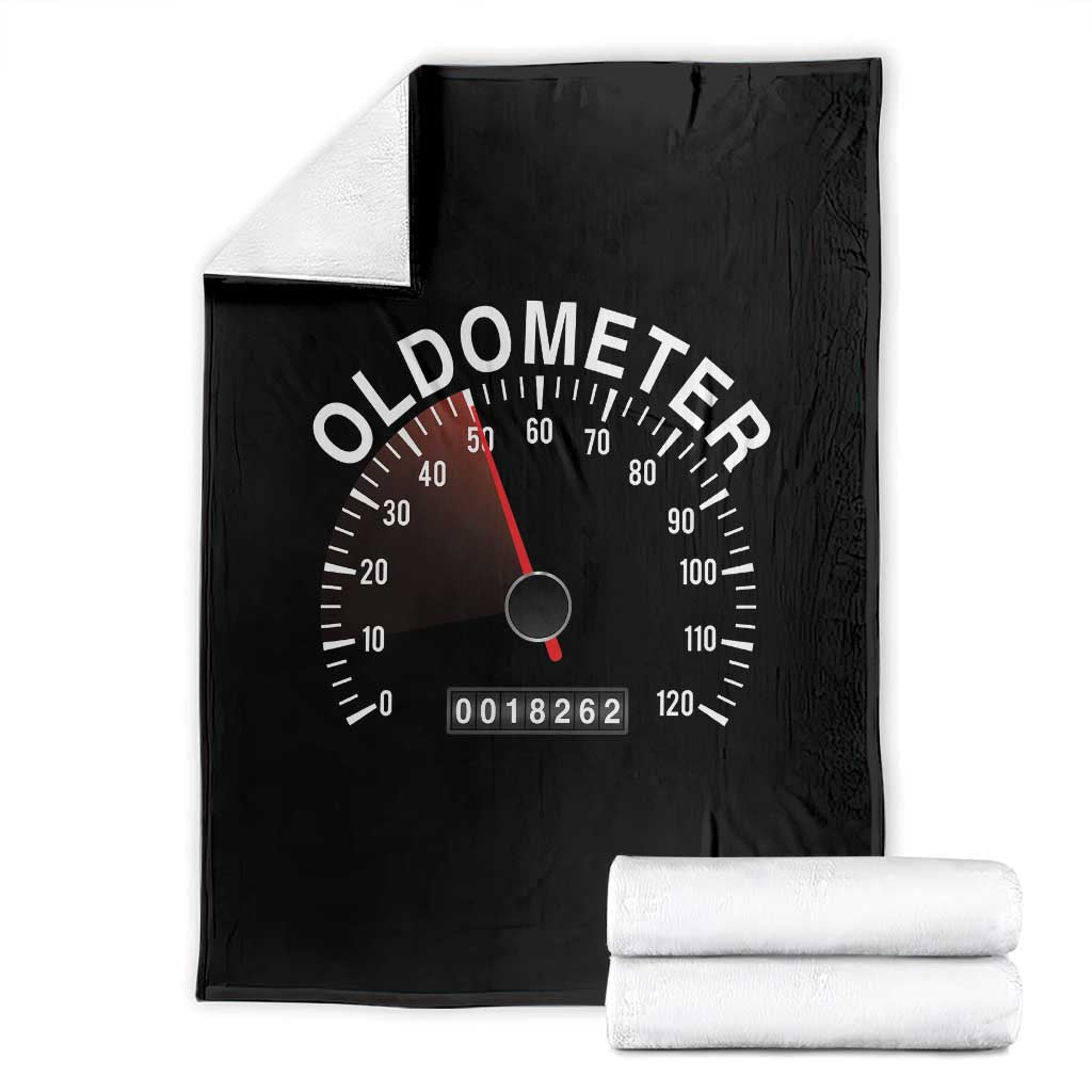 Funny 50th Birthday Throw Blanket Oldometer Odometer 50 Year Old Joke