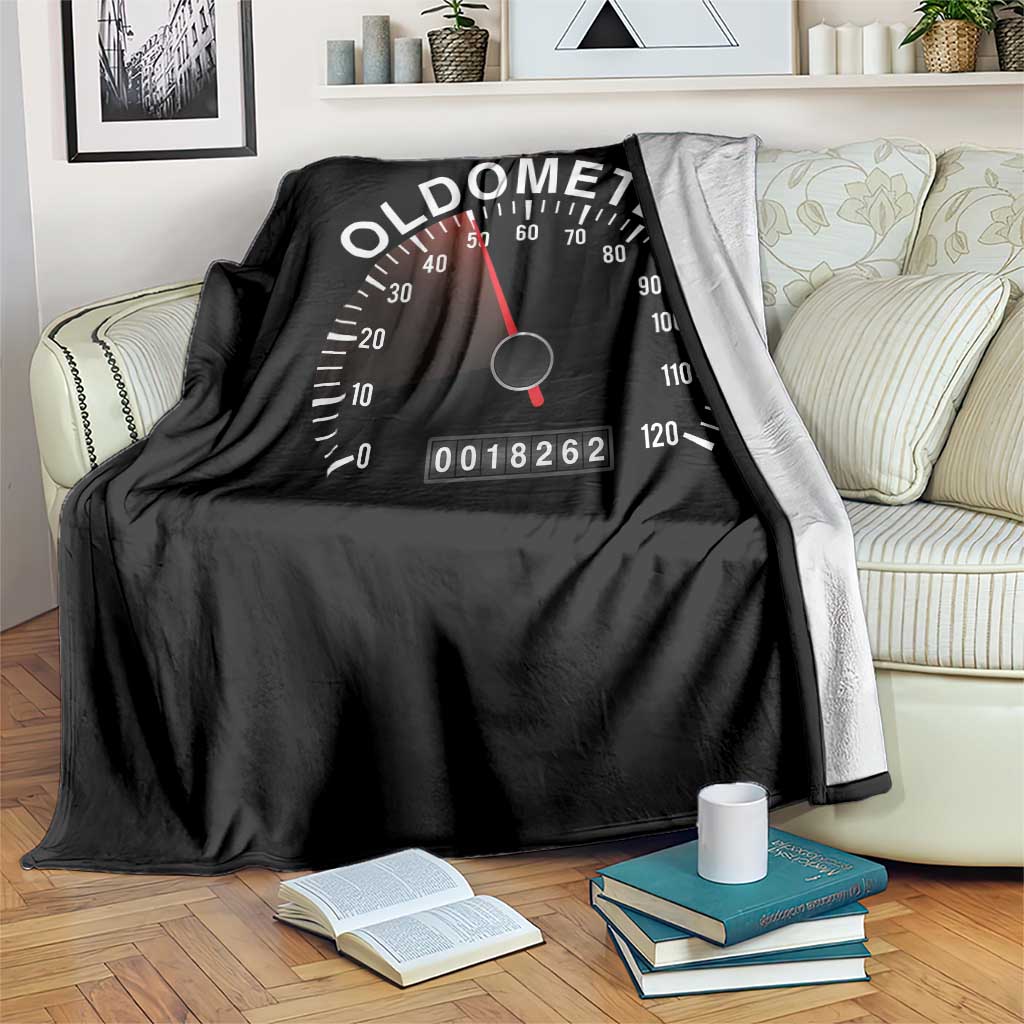 Funny 50th Birthday Throw Blanket Oldometer Odometer 50 Year Old Joke