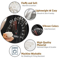 Funny 50th Birthday Throw Blanket Oldometer Odometer 50 Year Old Joke