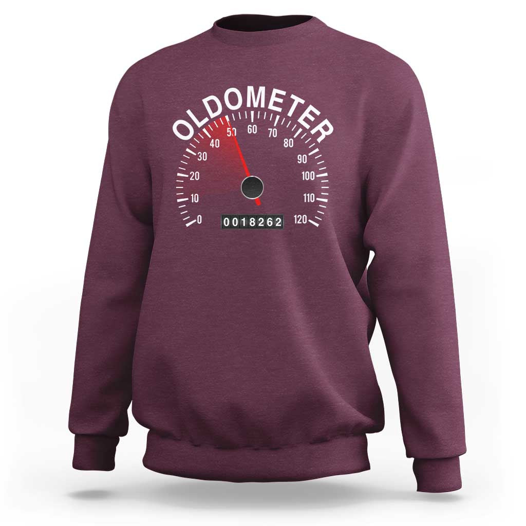 Funny 50th Birthday Sweatshirt Oldometer Odometer 50 Year Old Joke