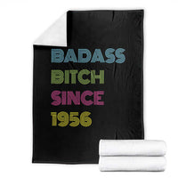 Funny 70th Birthday Throw Blanket Retro Vintage Badass Bih Since 1956